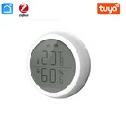 Датчик температуры и влажности Tuya ZigBee, комнатный гигрометр, термометр с ЖК-дисплеем, поддержка Alexa Google Assistant