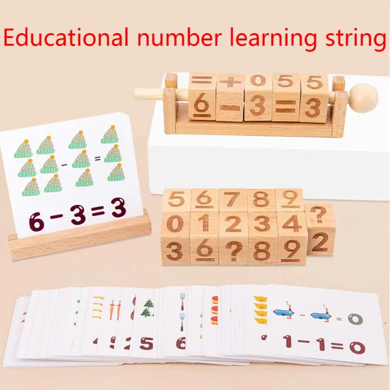 

Wooden Spelling English Word Math Addition Subtraction Building Blocks Baby Toys 425F
