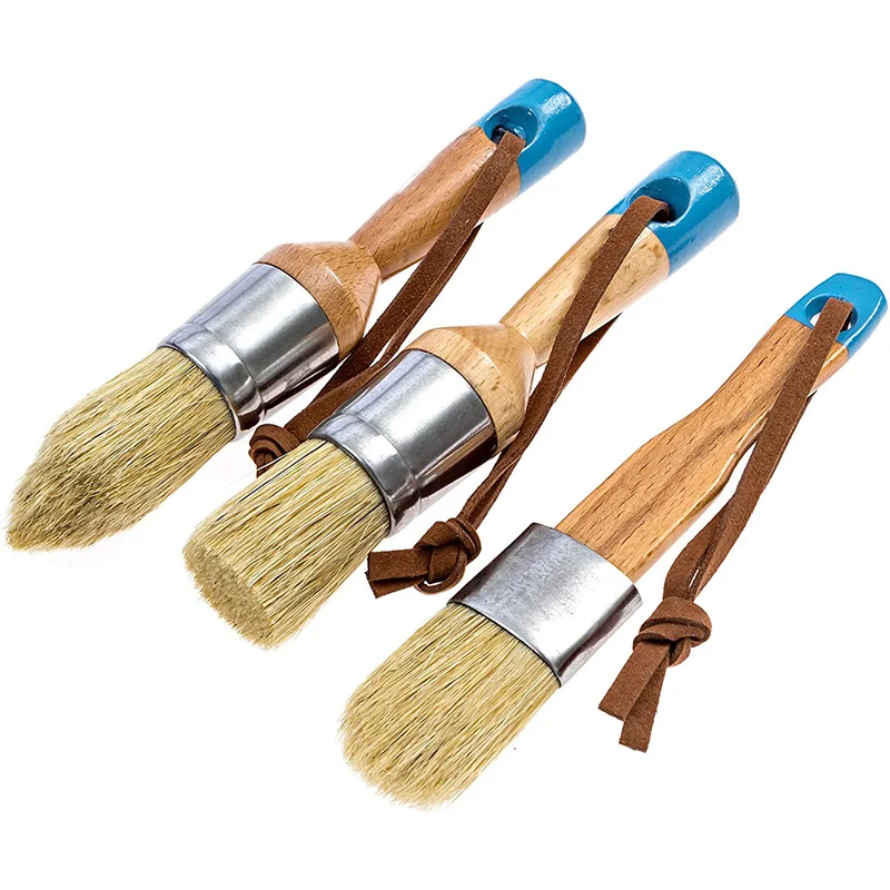 Набор кистей из чистой щетиной ручной работы эргономичные ручки ручная работа (3
