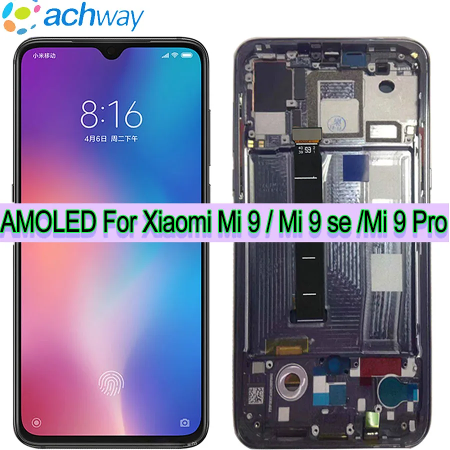 

ЖК-дисплей для Xiaomi Mi 9, дисплей MI9 Se с дигитайзером в сборе, сенсорный экран для замены с рамкой для Xiaomi Mi 9 Se, ЖК-дисплей