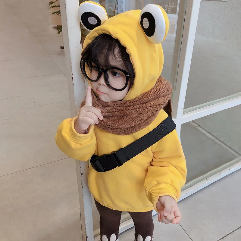 Осень 2020 осенний свитер для маленьких девочек милая одежда с капюшоном корейский