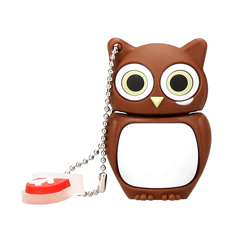 brown USB флеш-накопитель с милыми животными, 64 ГБ, флешка с рисунком совы, 8 ГБ, флеш-карта памяти, 16 ГБ, USB флешка, 32 ГБ, креативный специальный подарок - Цвет: brown