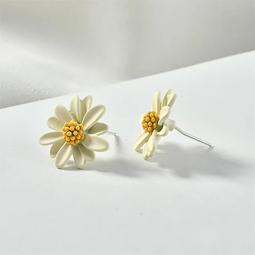 4 шт. серебряные серьги гвоздики в виде цветка маргаритки|Ювелирная фурнитура и