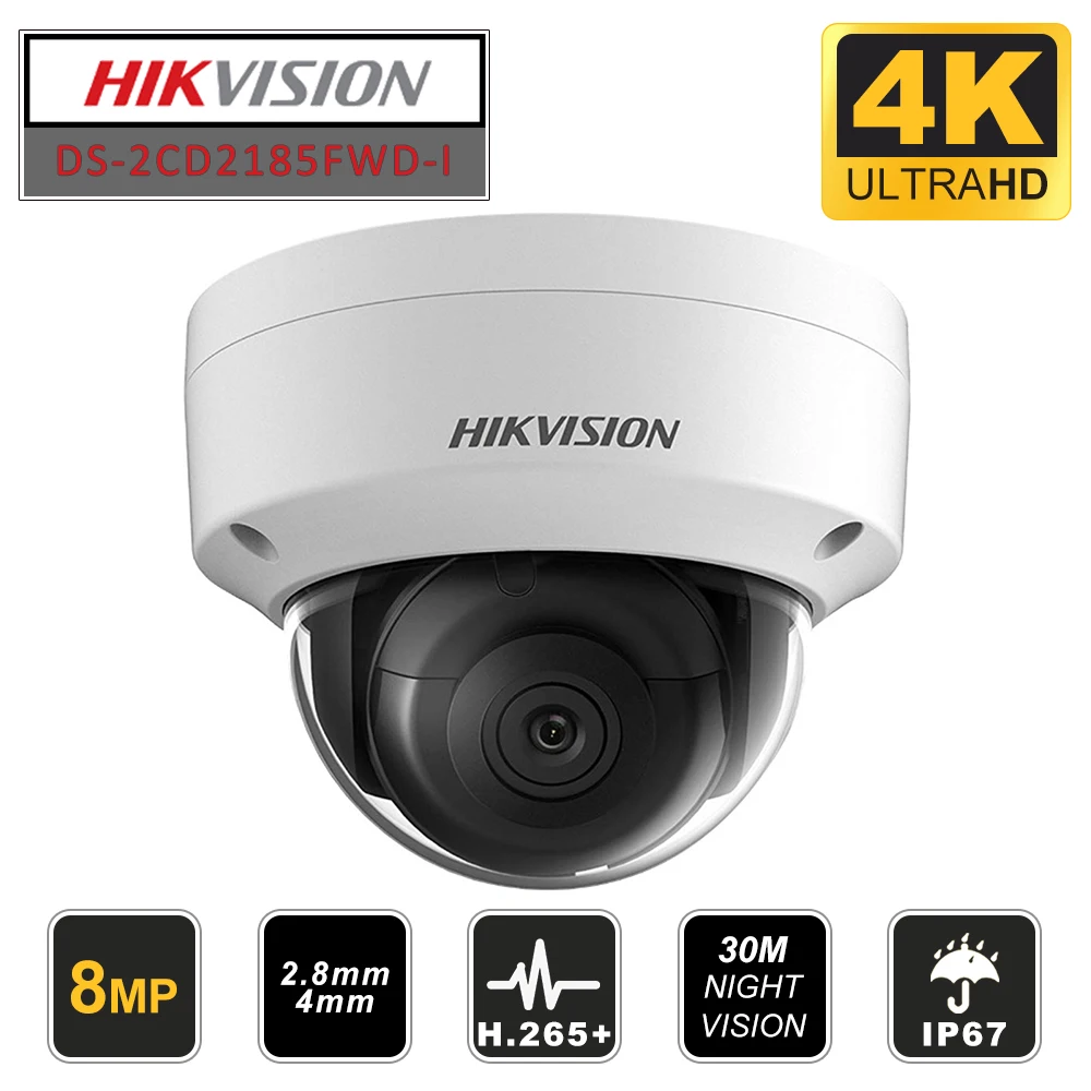 Оригинальная английская стандартная купольная ip камера Hikvision 8 Мп H265 обновляемая