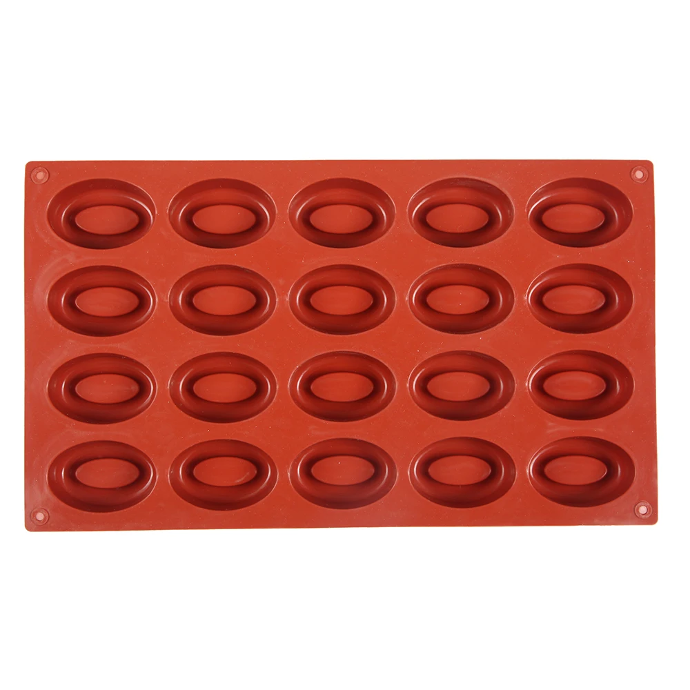 

New 20-cavity Silicone Oval Doughnut Mold Small Cake Chocolate Pancake Moulds for Baking Mini Dessert Kitchen DIY Handmade Tools