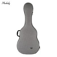 muslady 41 inches acoustic guitar gig bag lightweight hardshell carrying case cotton exterior plush lining with shoulder straps