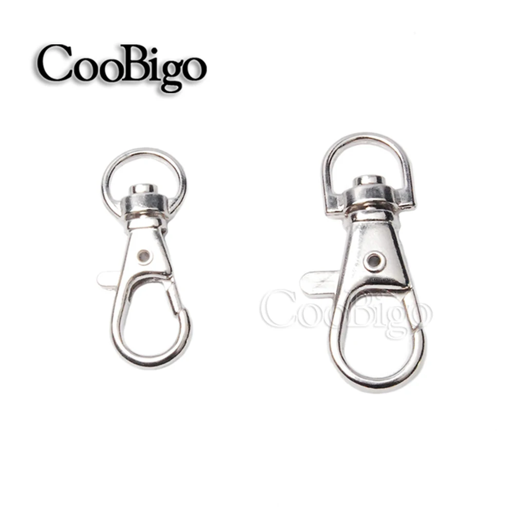 Поворотная серебряная застежка карабин зажимы крючки металлический шнурок из