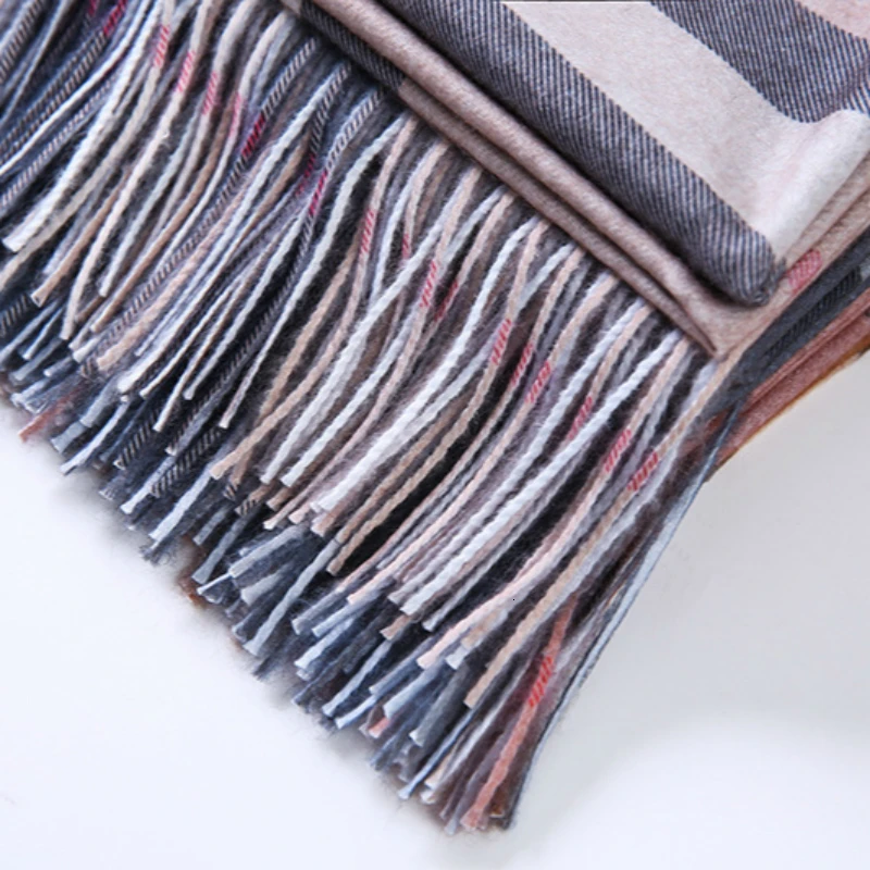 2019 градиентные клетчатые женские элегантные толстые шарфы зимние манто женский