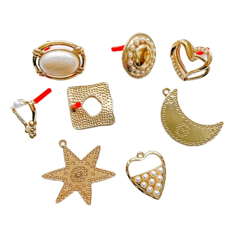 

KC Цвет Позолоченные жемчужные серьги-гвоздики, аксессуары Серьга Кулон ожерелье ювелирных изделий компонент "сделай сам" для Материал 6 шт.