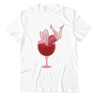 kawaii fairy in wine glass quote print t shirt women harajuku aesthetic white tops casual tshirt summer fashion female t shirt