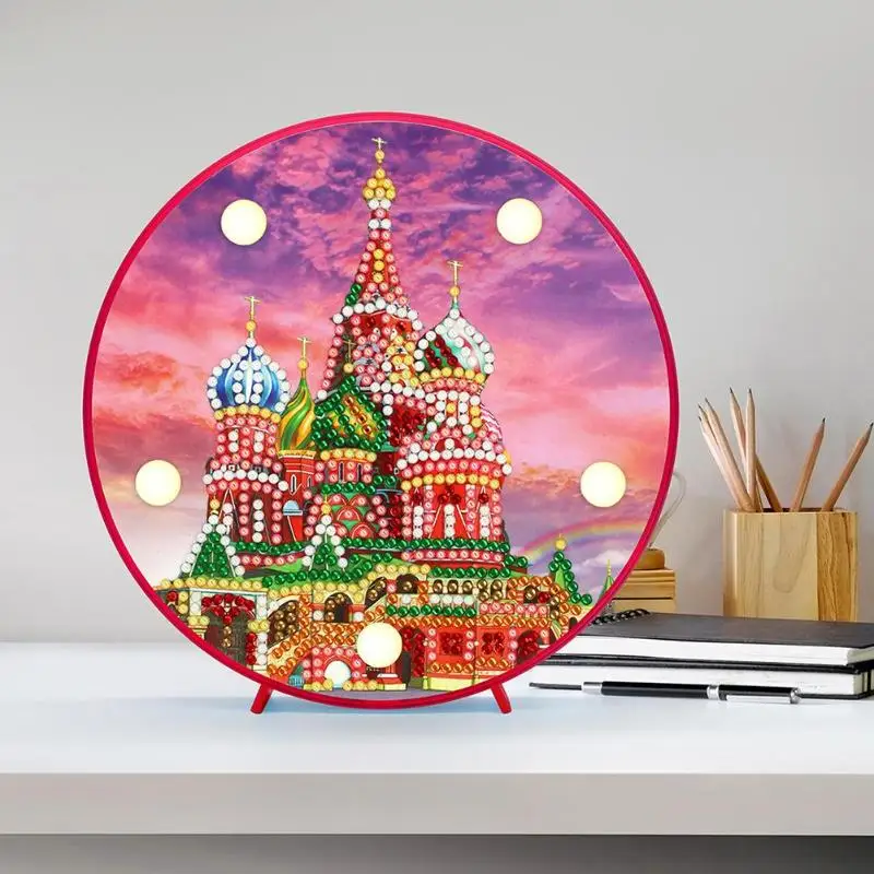 DIY Круглый Алмаз живопись светодиодный светильник цветок Павлин специальная