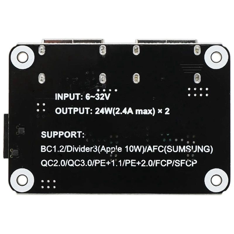 12V на 5V DC USB Buck Converter Dual Port Fast Charger Board Адаптер питания автомобиля DC-DC 6-30V 24V ВКЛ.