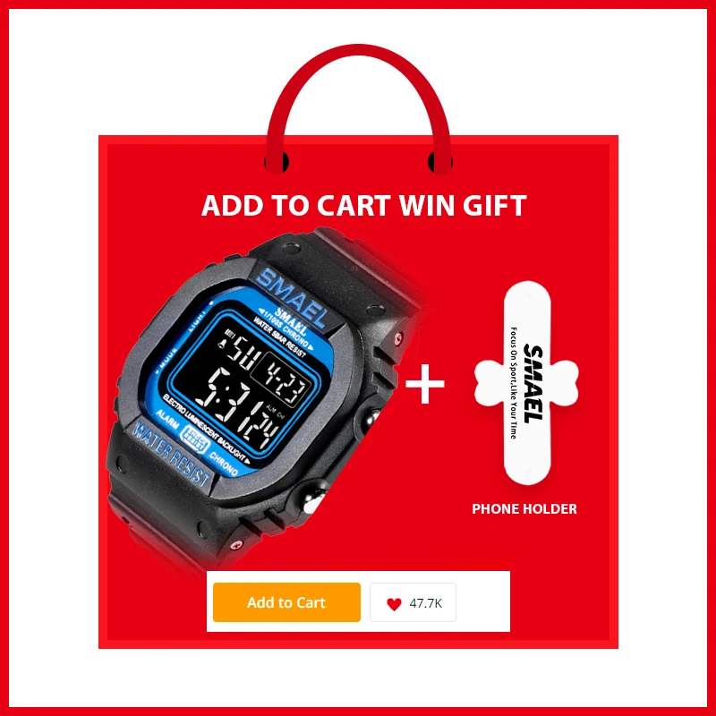 SMAEL спортивные часы светодиодные цифровые мужские водонепроницаемые 1801 Relogios