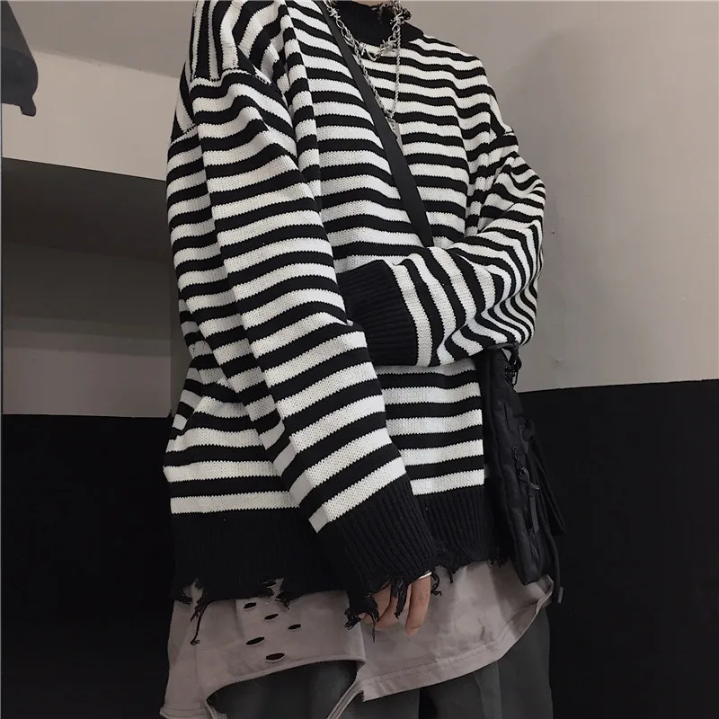 

Autumn/Winter Trend Korea Ins Knitted Sweater Harajuku Beggar Loose Couple Joker Casual Pullover High Street Top Oversize