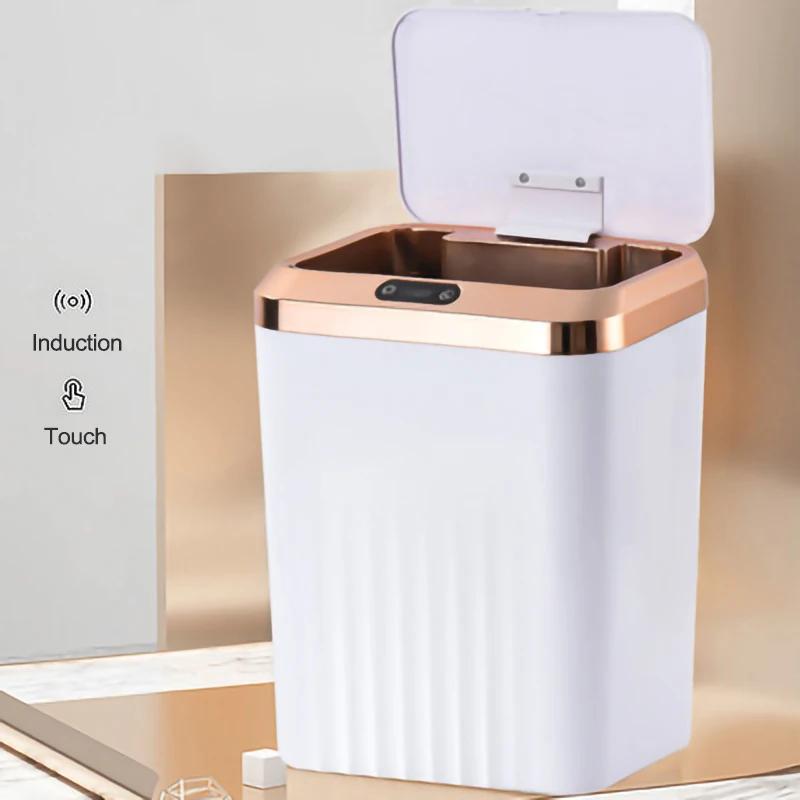 

Smart Sensor Trash Can USB Automatic Rubbish Can Bedroom Sensor Waste Bin Kitchen Trash Bin Paper Basket Home Clean Tools