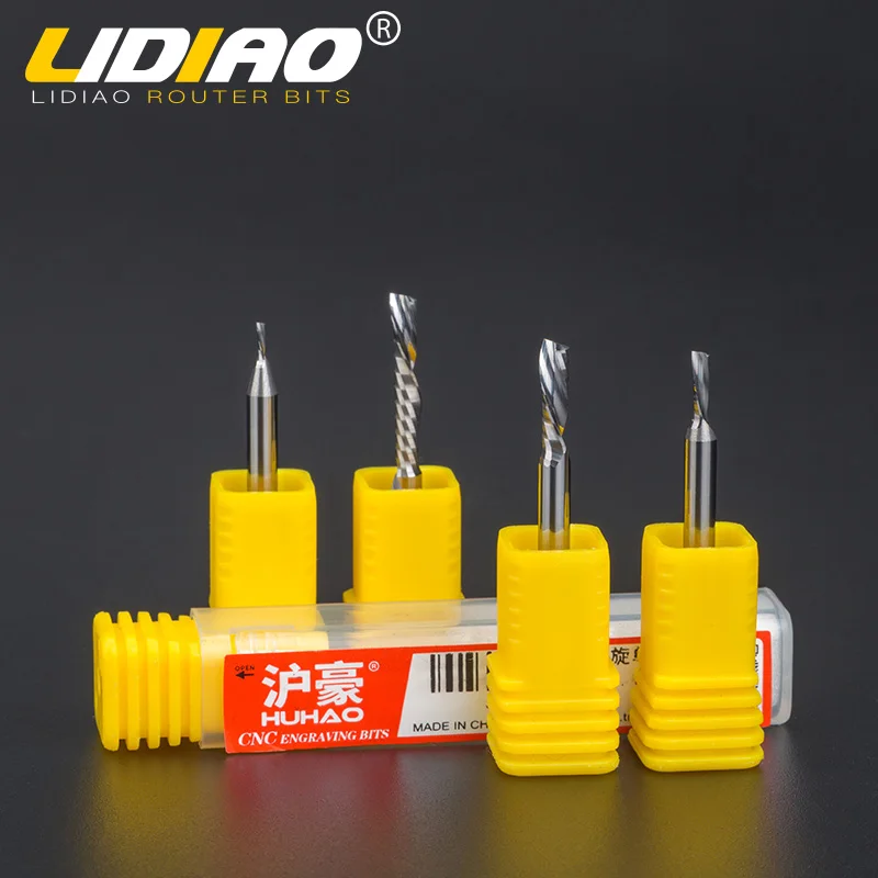 1 шт. 3 175 мм хвостовик одинарная фреза Левая спираль вниз для Al пластика