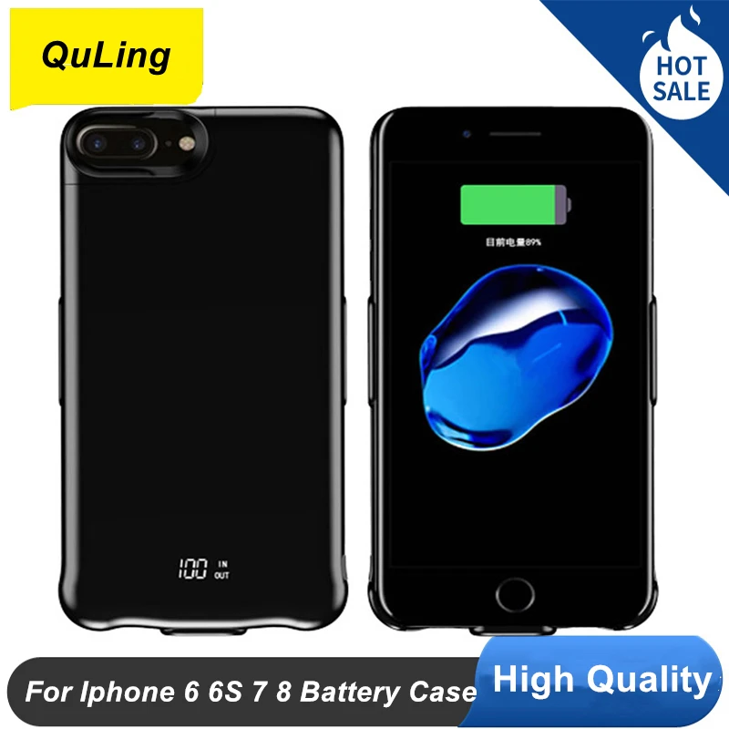 

QuLing Digital Display Battery Case For Iphone 6 6s 7 8 Power Bank 5000 Mah Smart For Iphone 6 6s 7 8 Battery Charger Case