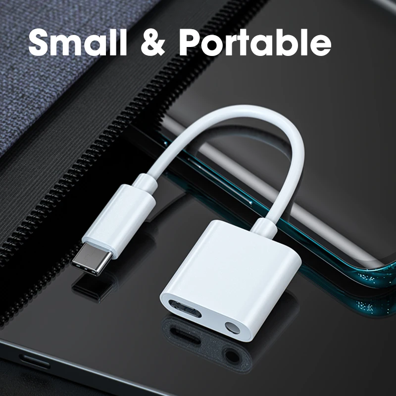 Dual Type C Audio Headphone Adapter Plug 3.5mm Jack For Samsung Huawei USB Charger Connector Splitter Charging Converter | Мобильные