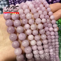 natural stone purple angelite beads round loose spacer beads for jewelry making diy bracelet accessories 6 8 10mm 15 strand