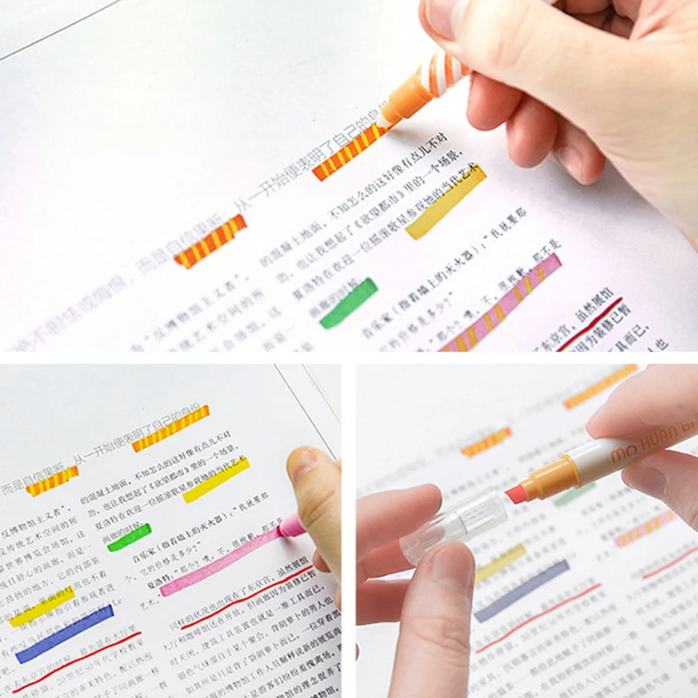 12 шт. креативные маркеры с двойной головкой волшебные разноцветные ручки для