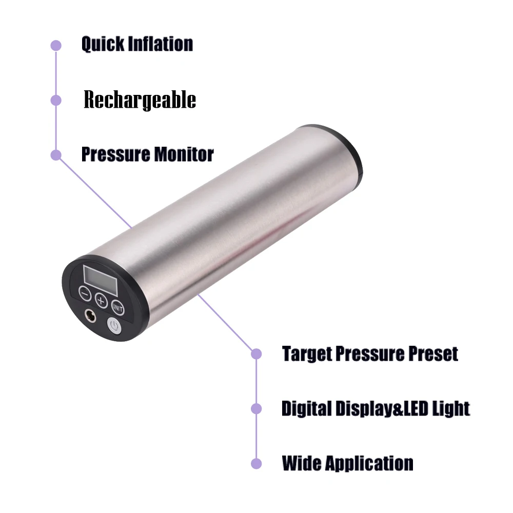 150PSI перезаряжаемый электрический портативный автомобильный велосипедный насос