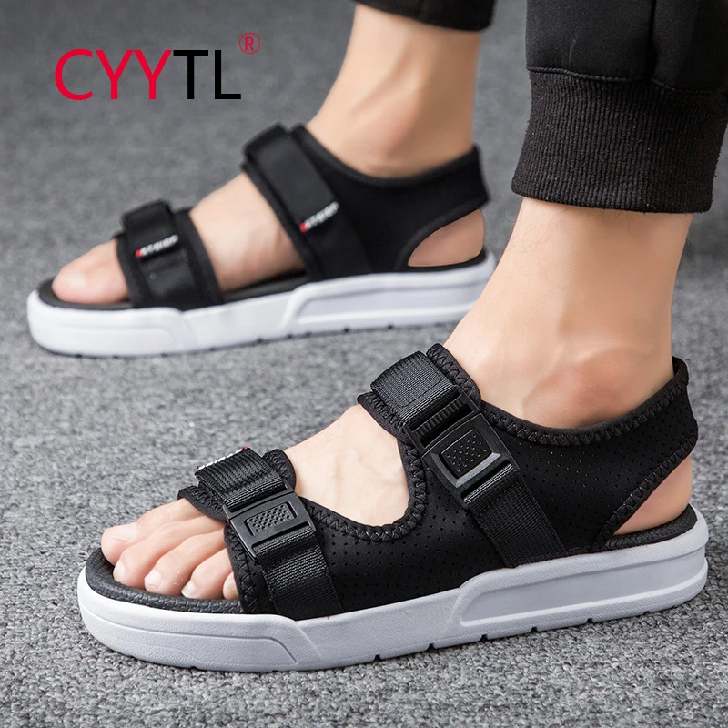 

CYYTL Men's Slippers Korean Style Flats Shoes Fashion Comfortable Outdoor Walking Strap Beach Slip On Sandals Casual Flip Flops