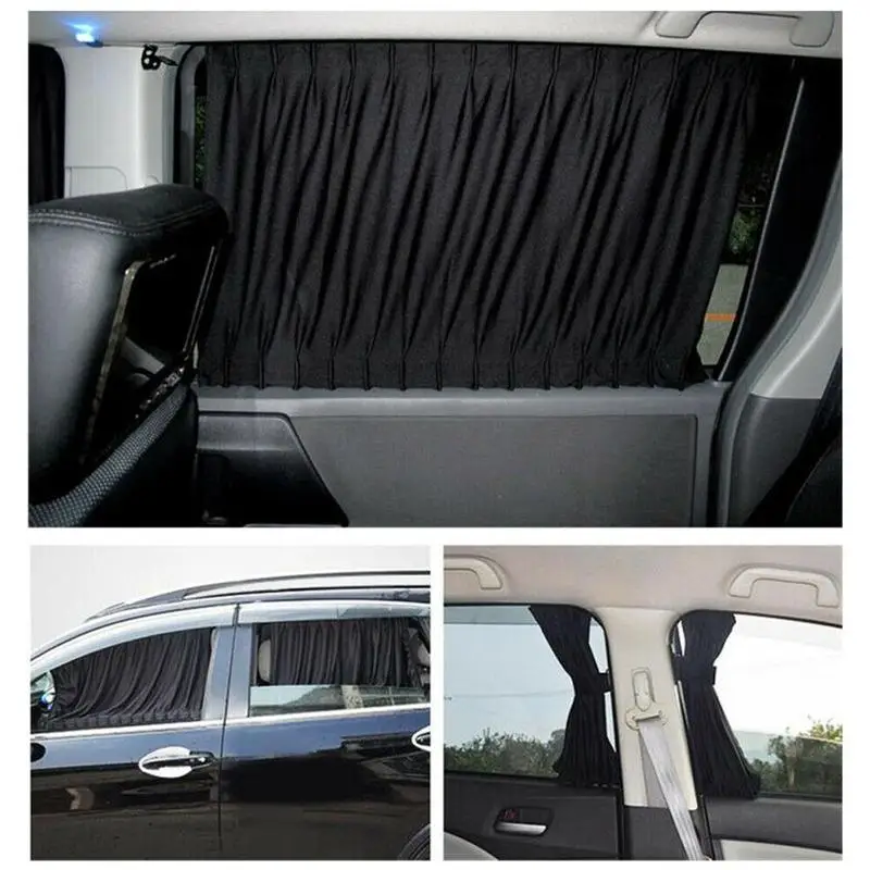 

50CM Car Anti-UV Side Window Sunshades Auto Window Curtain Black Sun Shade Block Windshield Rear Color T7R1