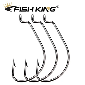 FISH KING 50 шт.упак. рыболовные мягкие крючки для Червяков высокоуглеродистой стали широкий суперзамок бас рыболовные крючки с зазубринами приманка рыболовные крючки 1 #-50 #