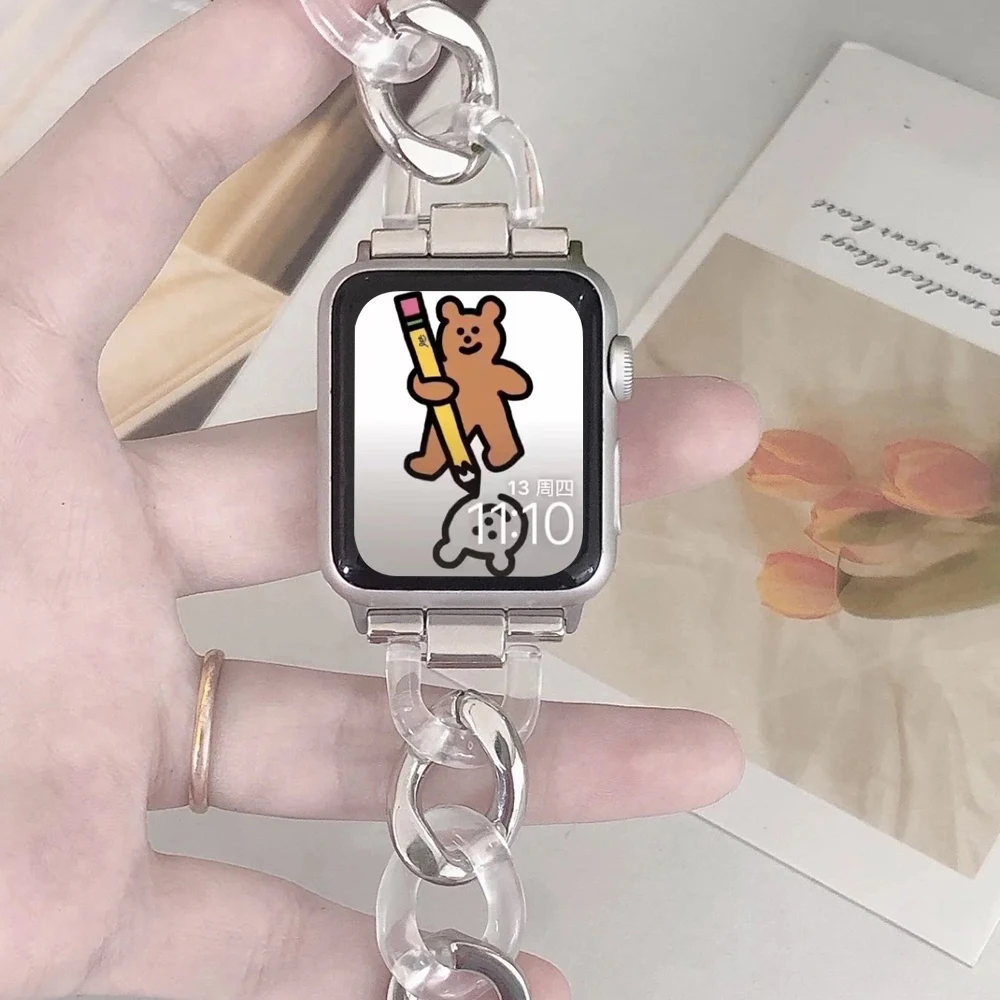 

Resin strap For Apple Watch 38mm 40mm band iwatch Series 5 4 3 2 1 Wrist For watch Accessories 42mm 44mm bracelet Replacement