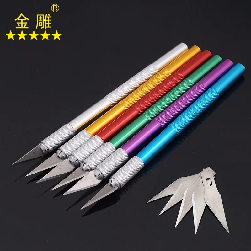 

Metal Leather Carving Knife Pen Knife Aluminum Rod Carving Tool Cutting Hook Knife Paper-cutting High-precision Carving Knife