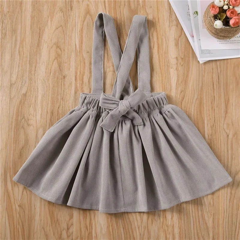 Детская юбка пачка pudcoco на подтяжках Вельветовая с оборками для маленьких