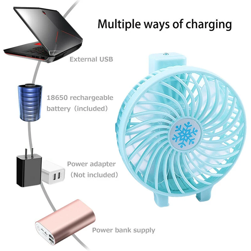 

Pohiks Portable USB Rechargeable Mini Handy Cooling Fan 3 Speeds Folding Cooler Adjustable Cooling Fan for Outdoor Travel