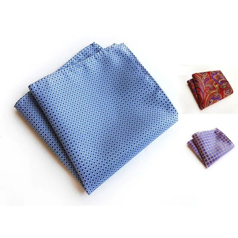 

25cm Pocket Square for Men Women Chest Towel Blue Hanky Gentlemen Hankies Colorful Men's Suits Handkerchief Pocket Towel