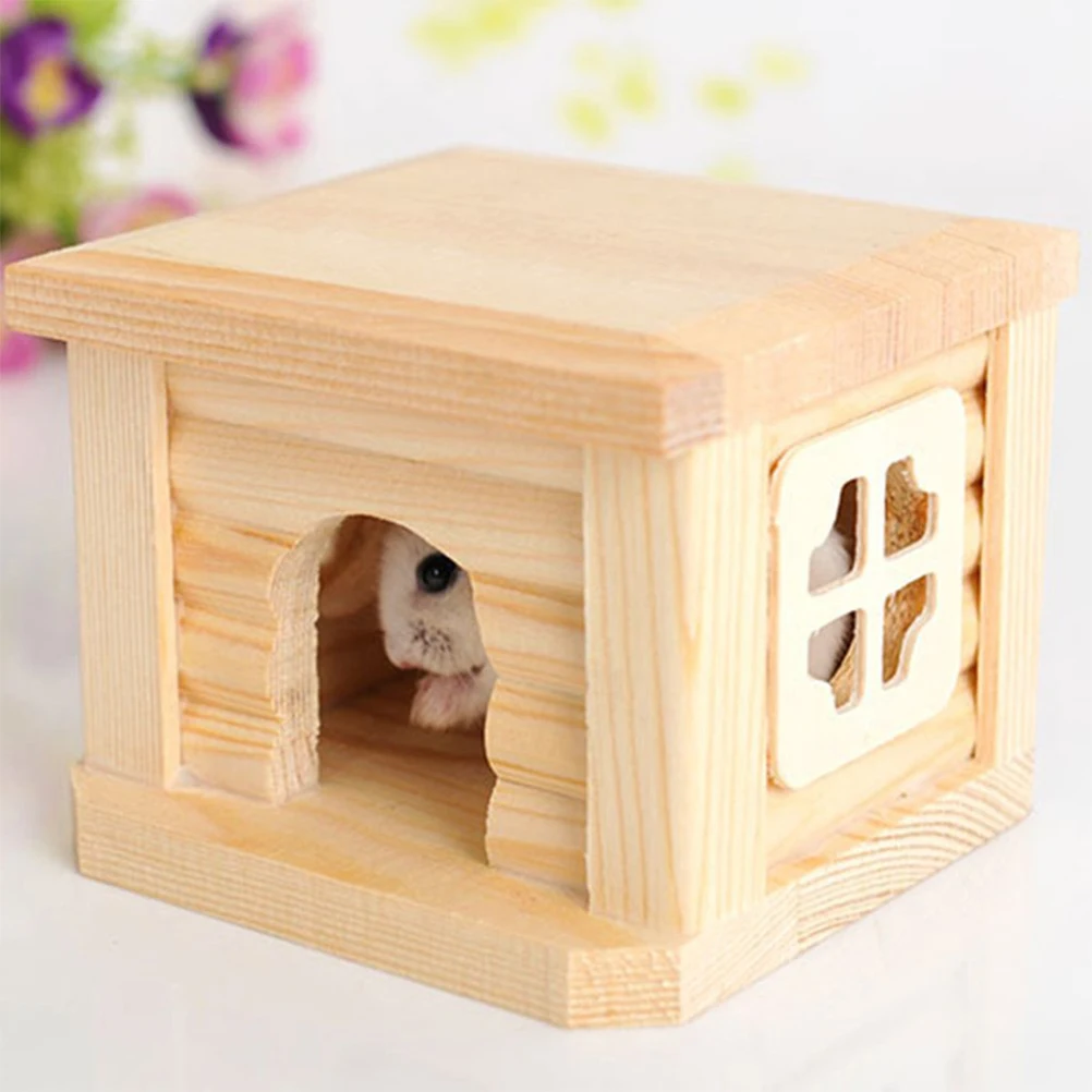 Деревянный дом хомяка Эко дружественный плоский верх крыса кабина гнездо товары