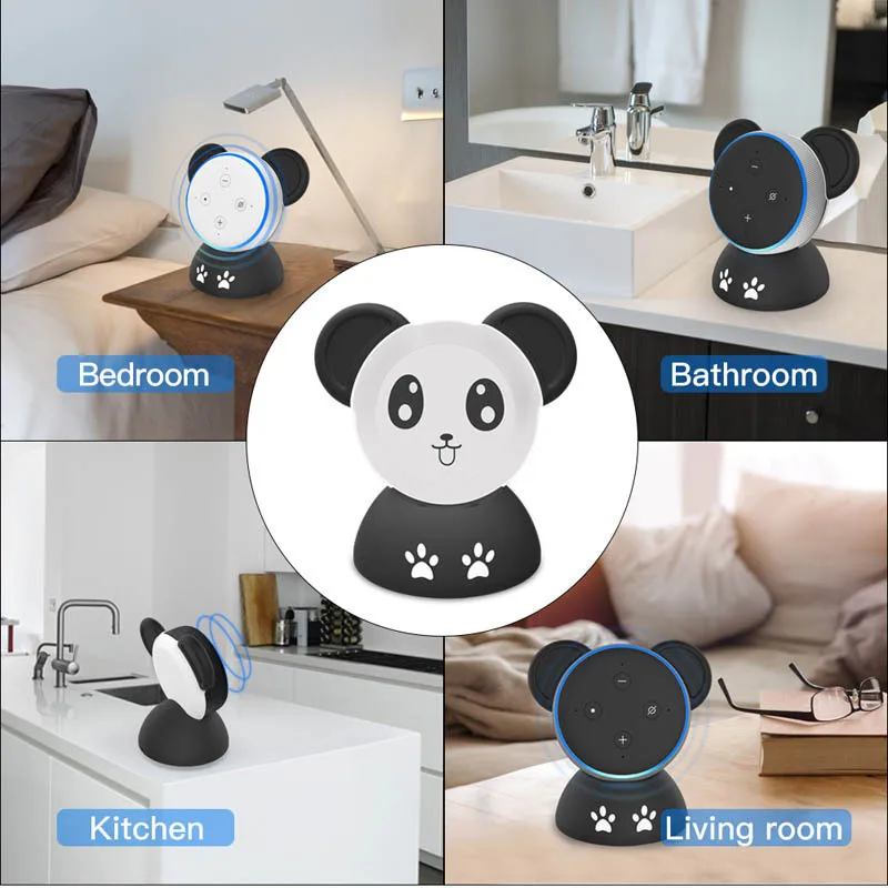 Защитный чехол для Echo Dot 3 с милой пандой, держатель для умного дома, автоматизация смарт-динамика, аксессуары для спальни, гостиной