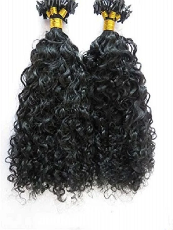 

Natural Curly Micro Loop Ring Human Hair Extensions Curly Micro Beads Links Brazilian Remy Hair 100 Strands 100g