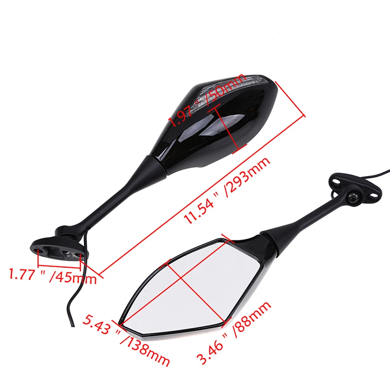 Светодиодные зеркала заднего вида POSSBAY для мотоцикла Honda CBR600RR 2003-2008 CBR1000RR 2004-2008 со