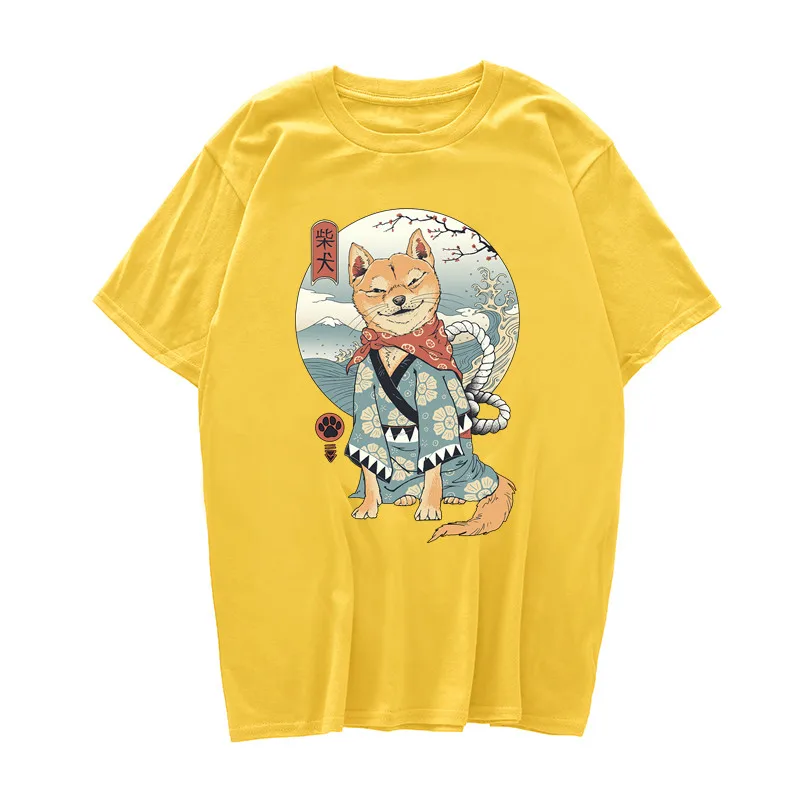 

Shiba Inu Japanese Printed Funny Men/Women Tshirt Anime Shirt Oversized Clothes O-Neck Funny T Shirts for Men Tops Tees 2021