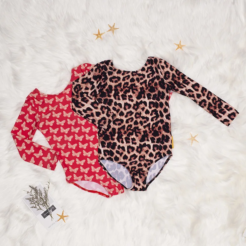 Для маленьких девочек Леопардовый купальник для детей солнцезащитный крем с