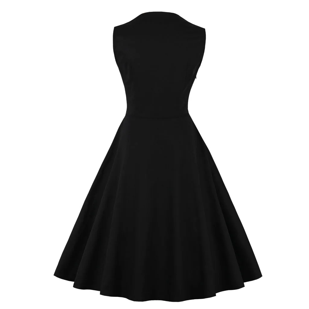 

Hot Selling Plus-sized Women's Sleeveless Simple Plaid Retro Dress