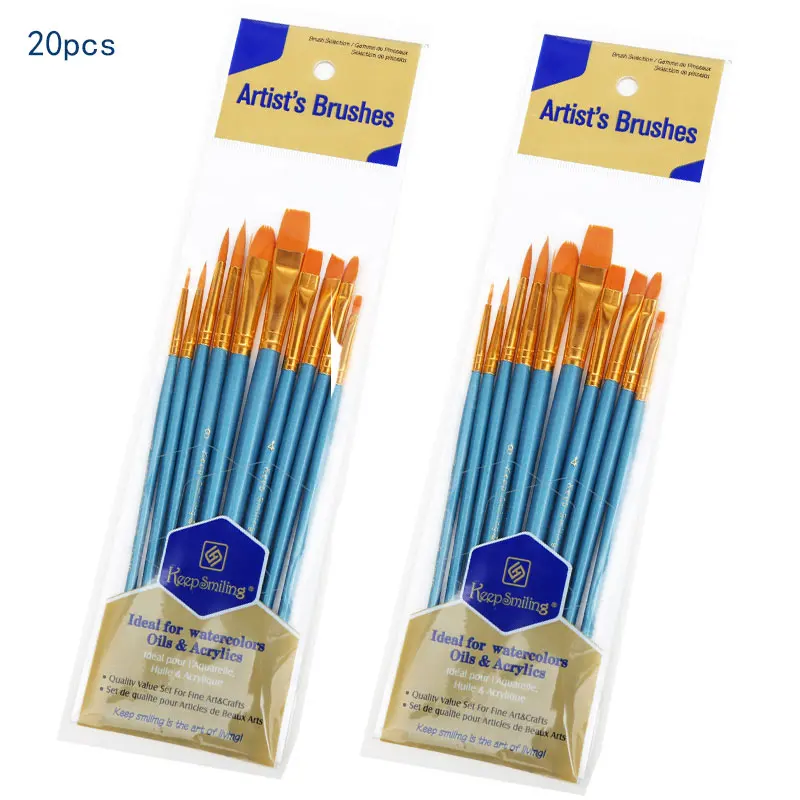 2 Packs BOMEIJIA 10 шт./упак. набор кистей для рисования Краски ing художественная кисть для акриловая акварель маслом художника Профессиональный Краски ing Наборы - Цвет: 2 Packs