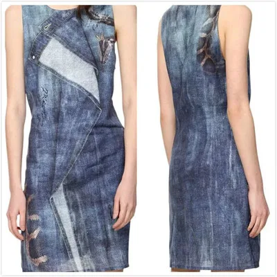 Новые облегающие хлопковые платья без рукавов в Испании на весну и осень |