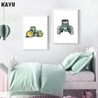 John Deere трактор Акварельная живопись для мальчиков Декор для комнаты фермерское оборудование трактор Печать на холсте скандинавский стиль искусство на стену Декор