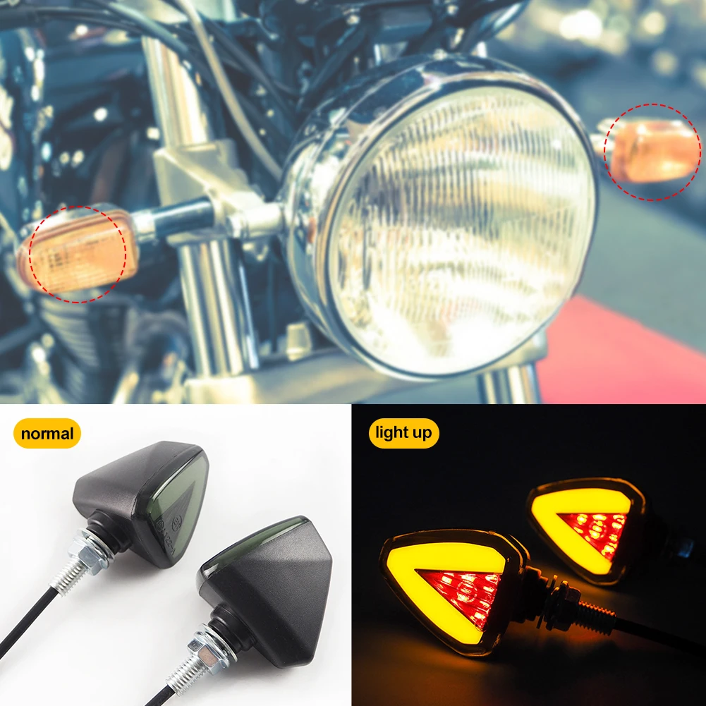 

2pcs Easy Install Turn Signal Light For Motorcycle Safety Durable Indicator Lamp Riding Universal LED Lighting Replacement Parts