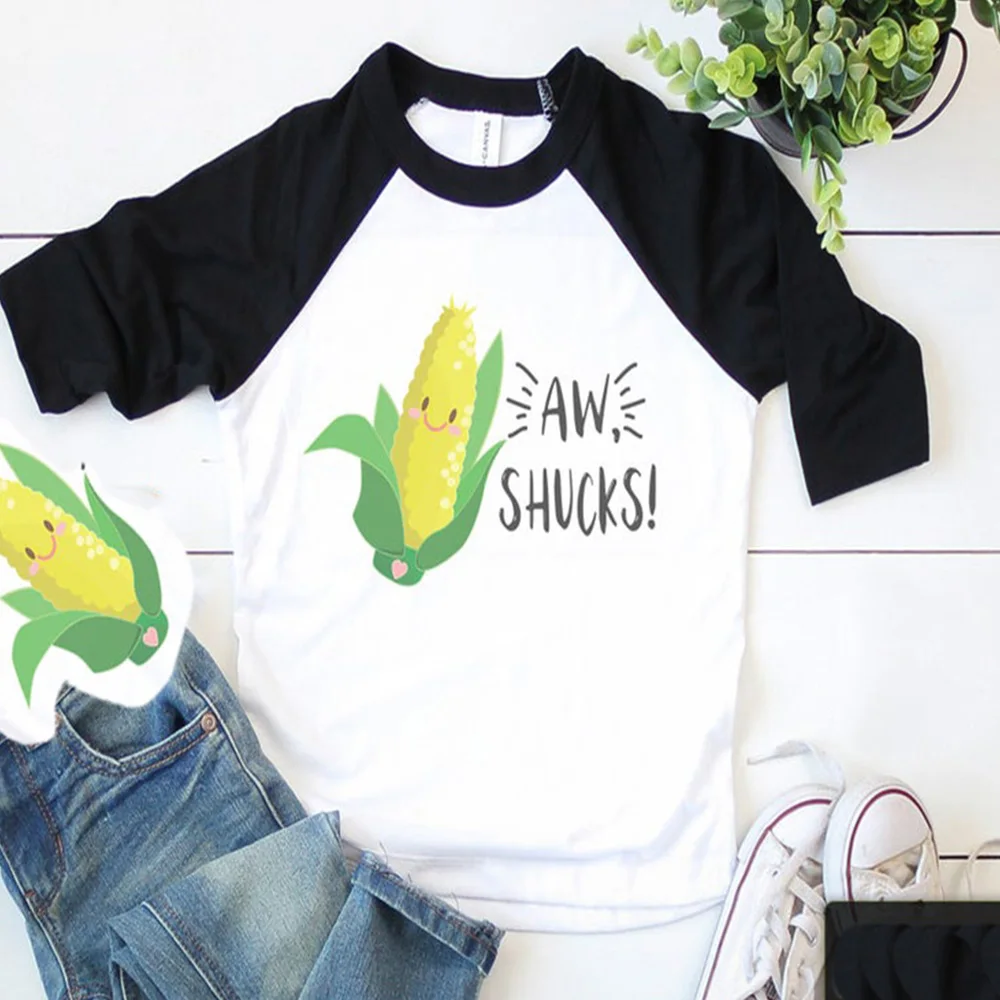 Топы для детей с персонажами из мультфильма Shucks Onesie Corn Забавные детские