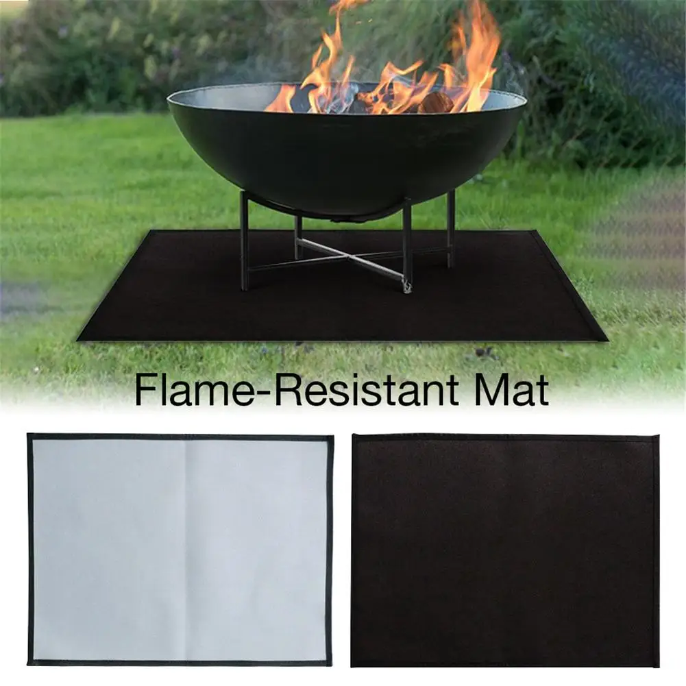 

Outdoor Barbecue Flame Retardant Protective Mat Square Flame-Resistant Mat BBQ Heat-Resistant Grill Mat Camping Equipment