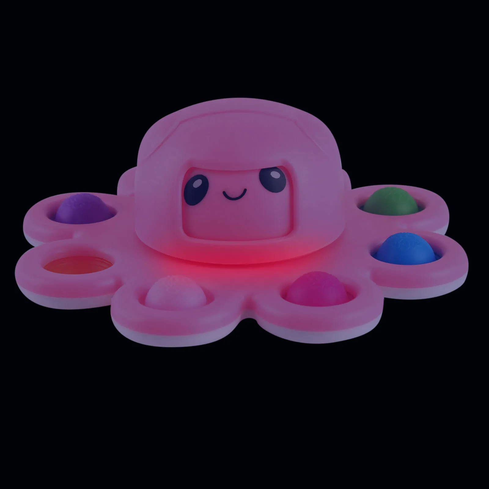 Fidget Toys Autism Stress Relief Silicone Glow Octopus Change Faces Spinner Push its Popin Bubble Toy Keychain For Adults | Игрушки и