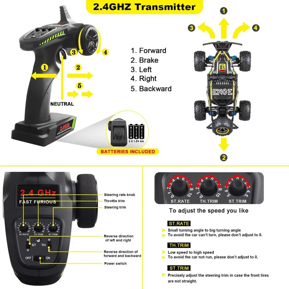 Автомобиль с дистанционным управлением для детей 4WD 2 4 ГГц масштаб 1:18