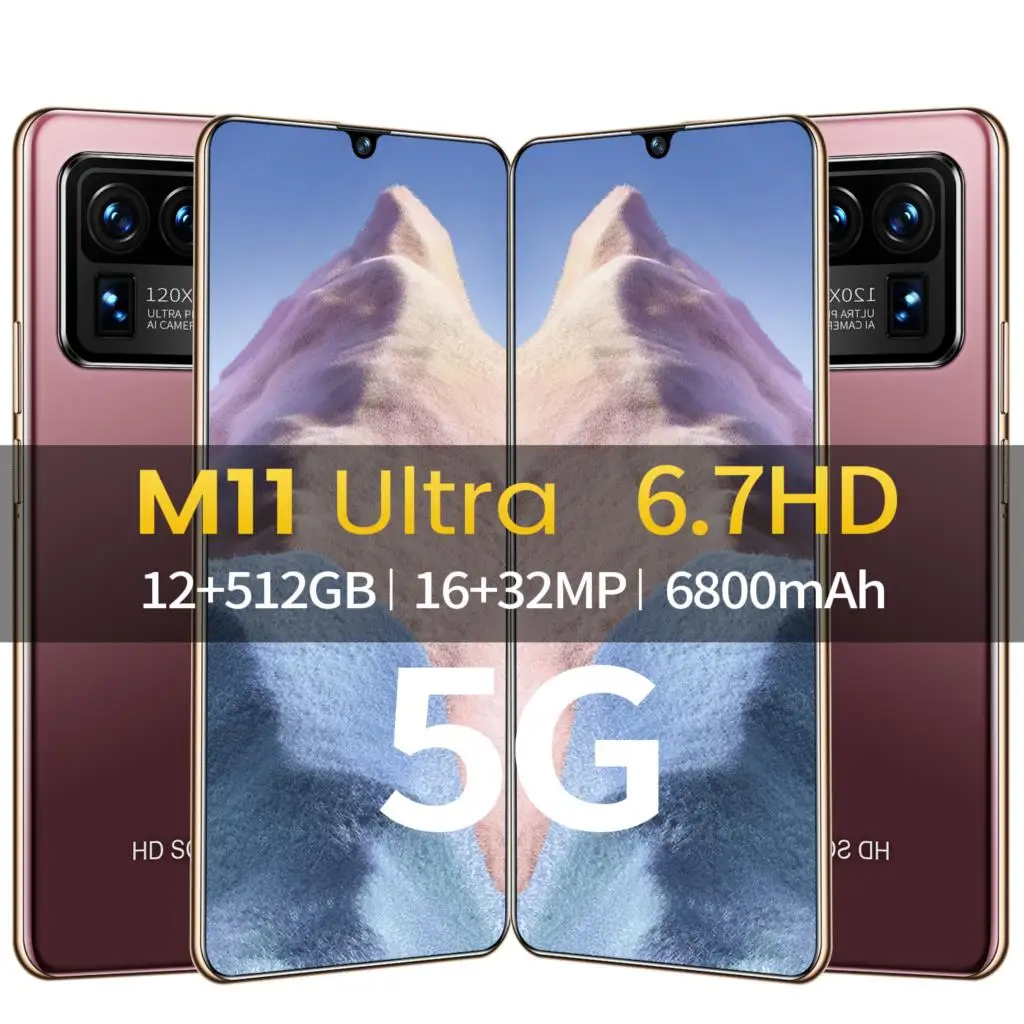 

Mi11 Ultra 12+512GB Global Version 6.7Inch Smartphone Android 6800mAh 16+32MP Face Unlock Dual SIM Android 5G Mobilephone