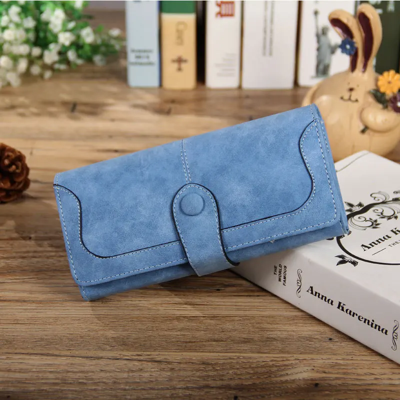 Кошелек женский в Корейском стиле длинный матовый клатч ретро однотонный